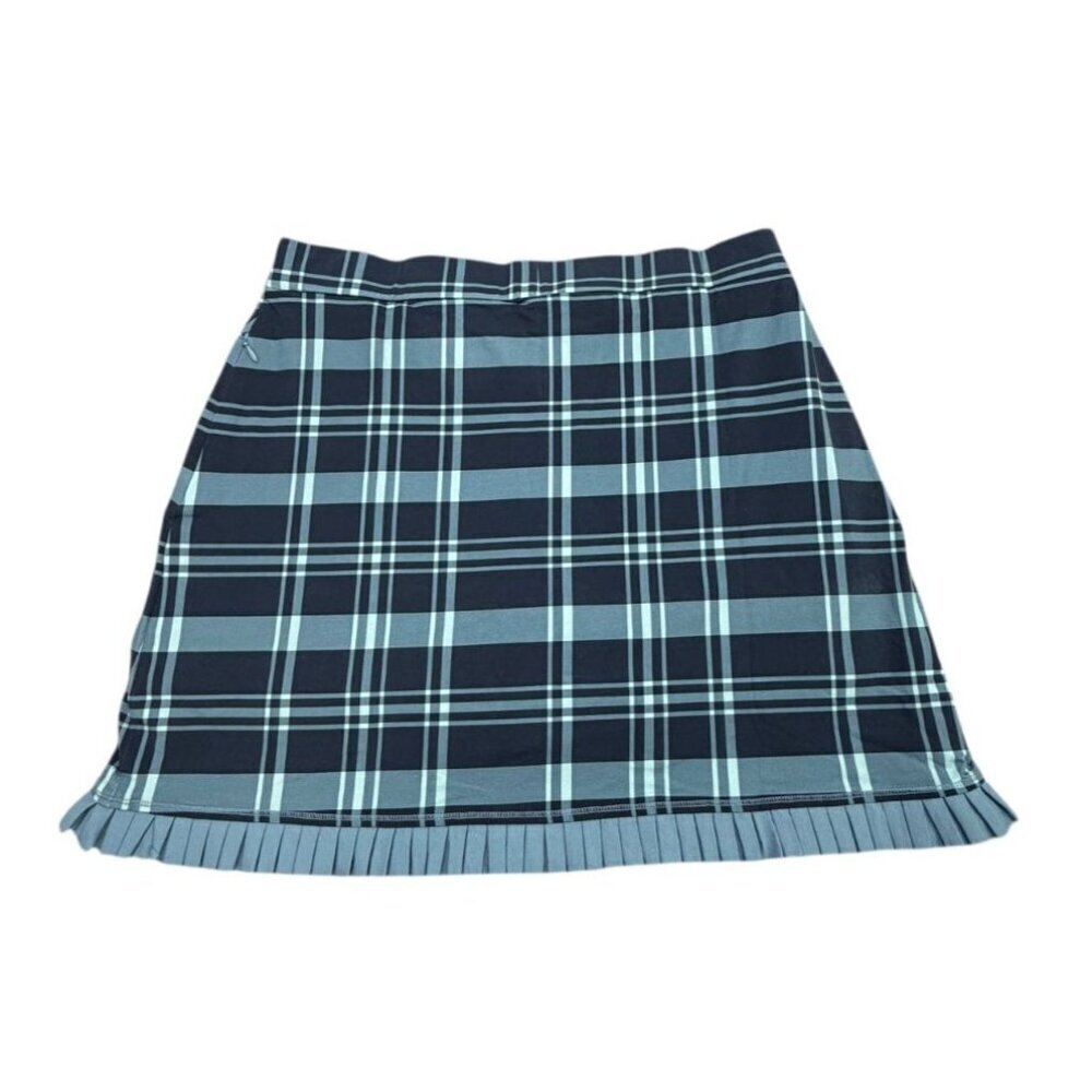 Spartina 449 Clara Plaid Jersey Wrap Skort XL Bluestone NWT - Picture 2 of 9